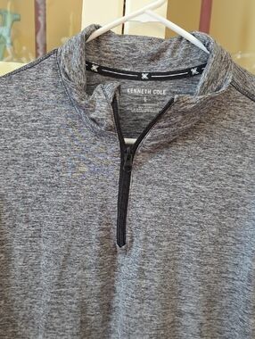Kenneth Cole Heathered Gray Quarter-Zip Pullover